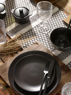 Tafelgerei|Eetservies En Pastaschalen|Next Bronx - 12-delige dinerset Zwart
