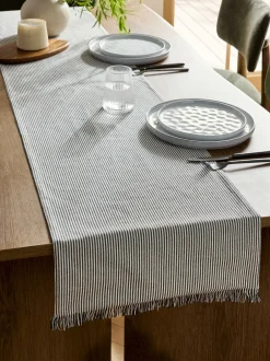 Tafellinnen En Placemats *Next Bronx keukentafelloper Zwart/wit