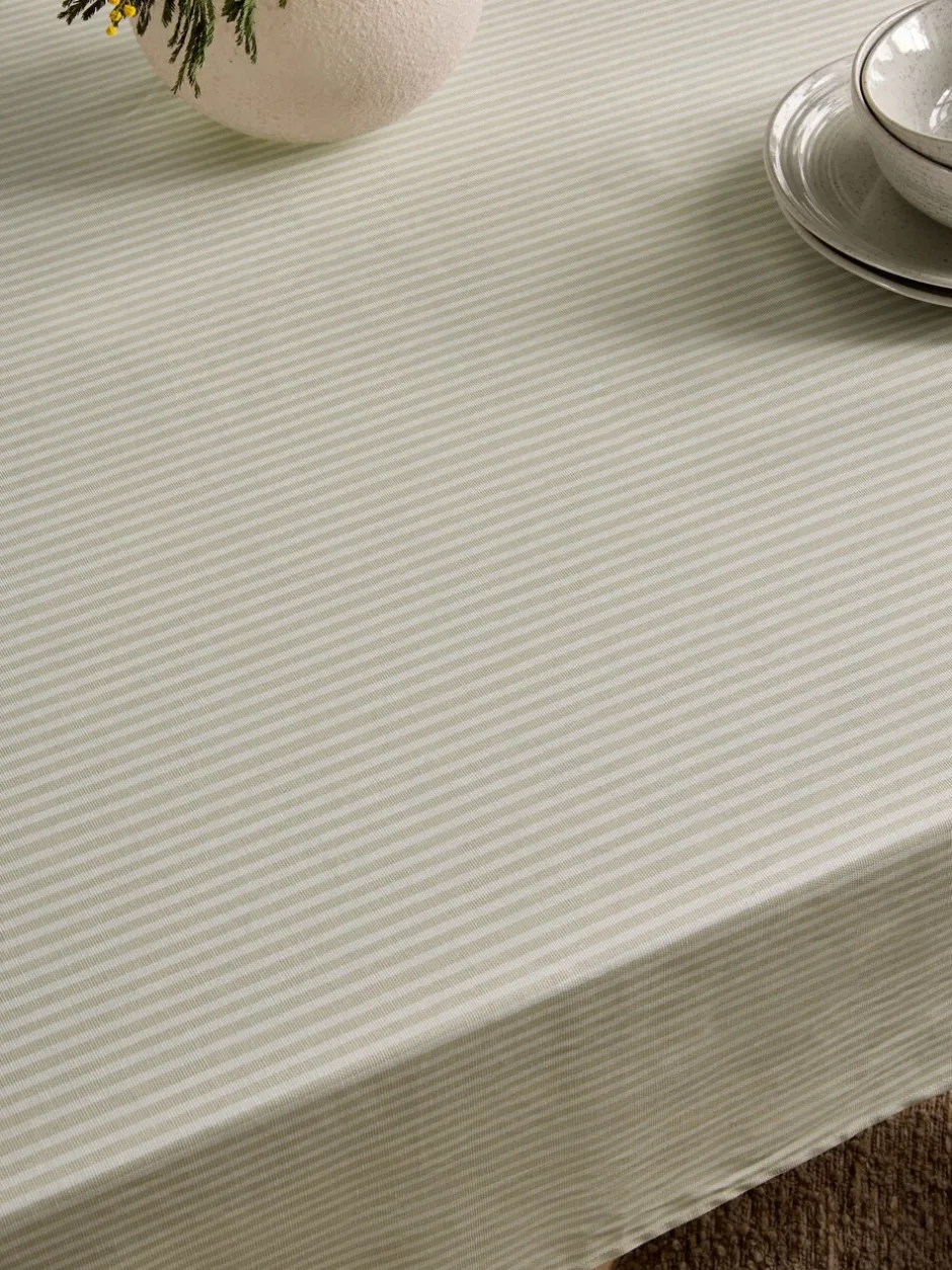 Tafellinnen En Placemats |Tafelgerei*Next Bronx Stripe Wipe Clean Tablecloth Natuurlijk