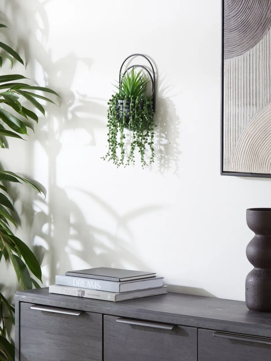 Kunstbloemen|Next Bronx wandplaquette met kunstplanten