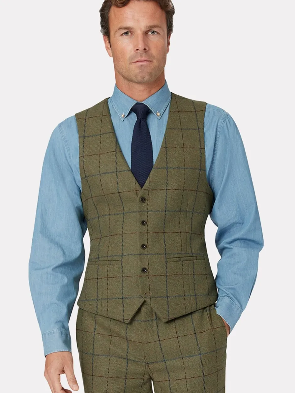 Vesten|Brook Taverner Ruit wollen Pak gilet