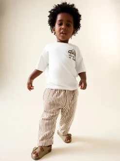 Jeans En Joggingbroeken|Next Brown & Ecru Stripe - Lightweight Joggers (3mths-7yrs)