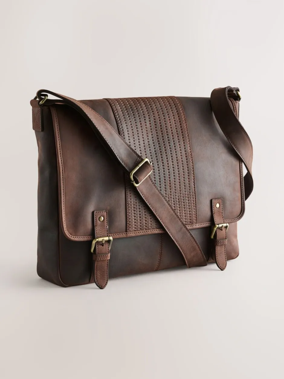 Tassen*Next Bruin - 100% Leather Messenger Bag