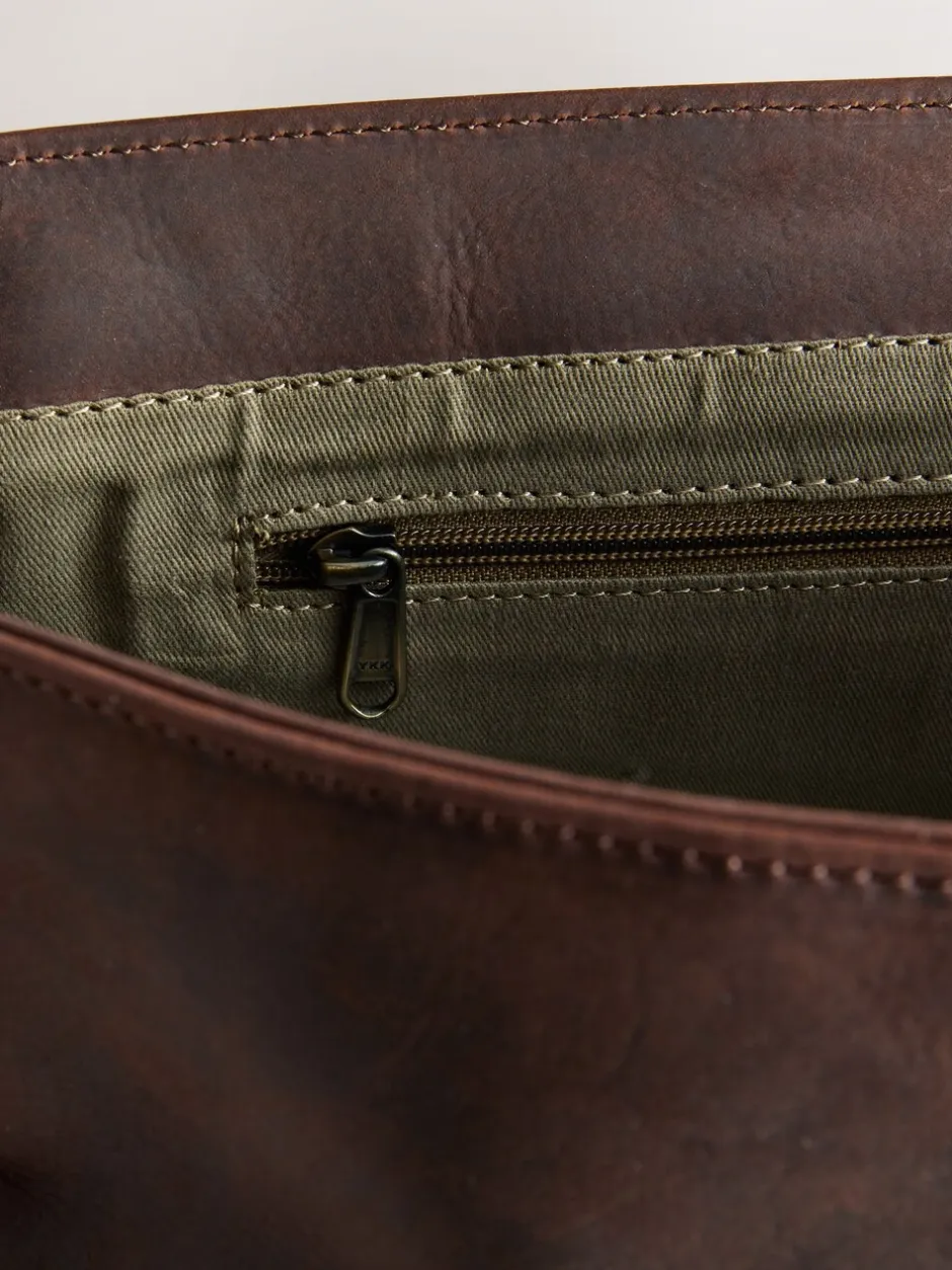 Tassen*Next Bruin - 100% Leather Messenger Bag
