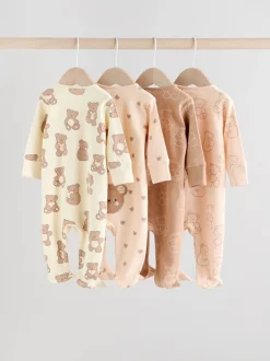 Babypakjes En Babypyjama's*Next Bruin - 4 Pack Baby-pyjama's met tweewegrits (0mnd -2jr)