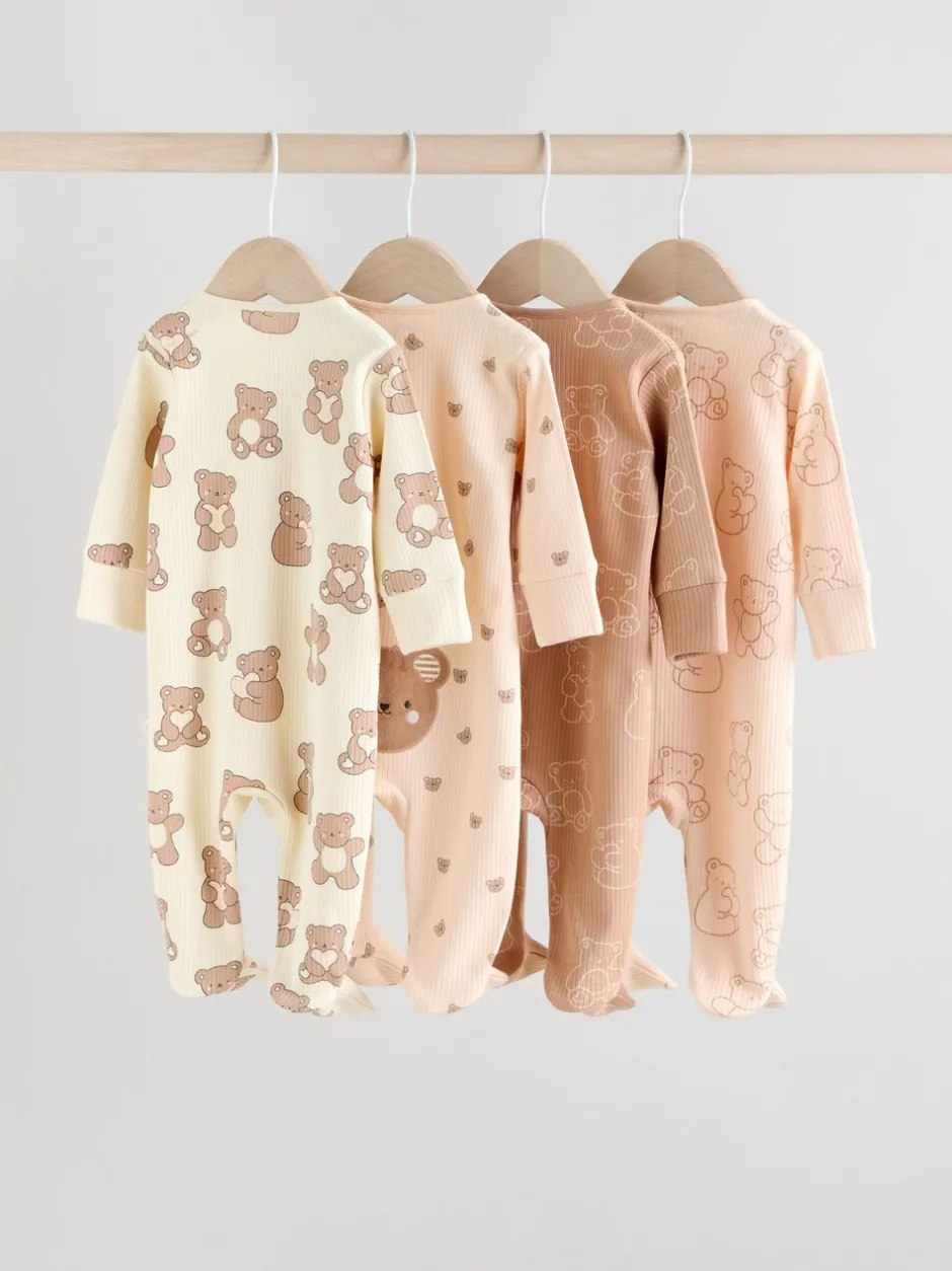 Babypakjes En Babypyjama's*Next Bruin - 4 Pack Baby-pyjama's met tweewegrits (0mnd -2jr)