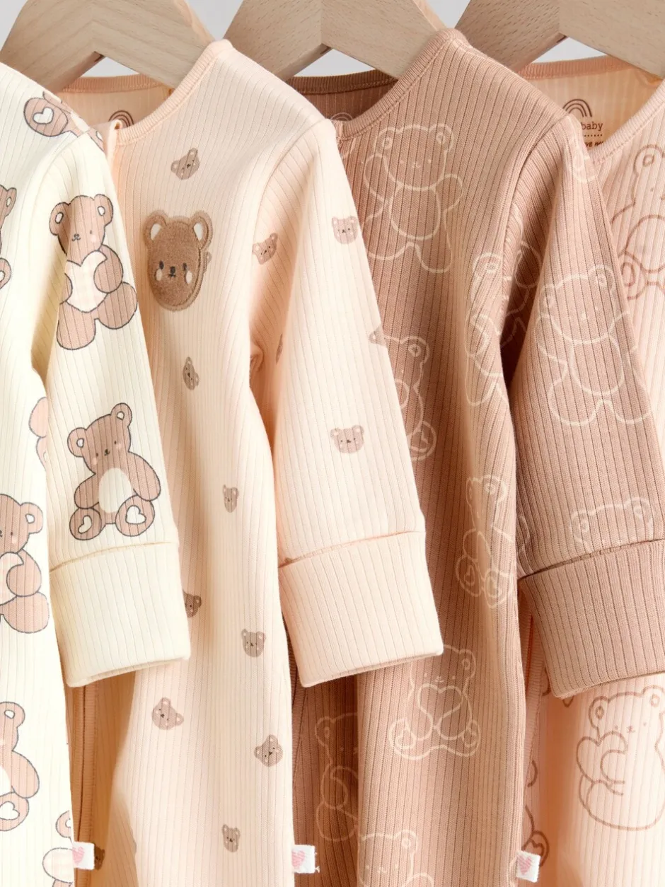 Babypakjes En Babypyjama's*Next Bruin - 4 Pack Baby-pyjama's met tweewegrits (0mnd -2jr)