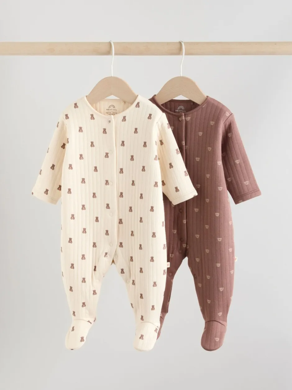 Babypakjes En Babypyjama's|Next Bruin - Baby gewatteerde berenpyjama's 2 set
