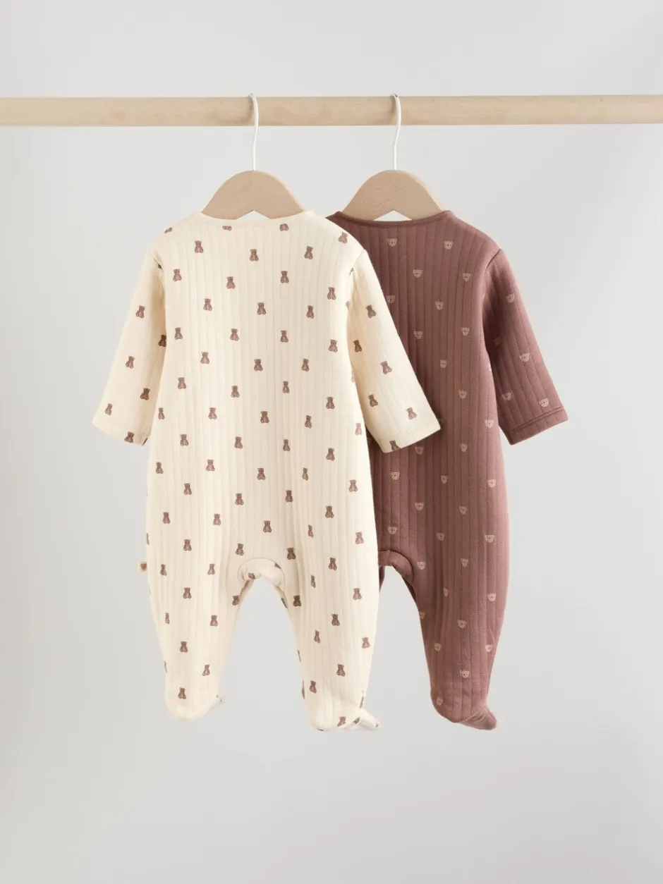 Babypakjes En Babypyjama's|Next Bruin - Baby gewatteerde berenpyjama's 2 set