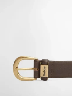 Riemen En Bretels*Barbour - ® Clyde leren riem Bruin