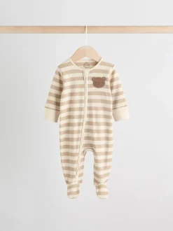 Multipacks|Babypakjes En Babypyjama's|Next Bruin - Bear Print baby slaappakjes met tweezijdige rits 4 -pack (0mnd -2jaar)