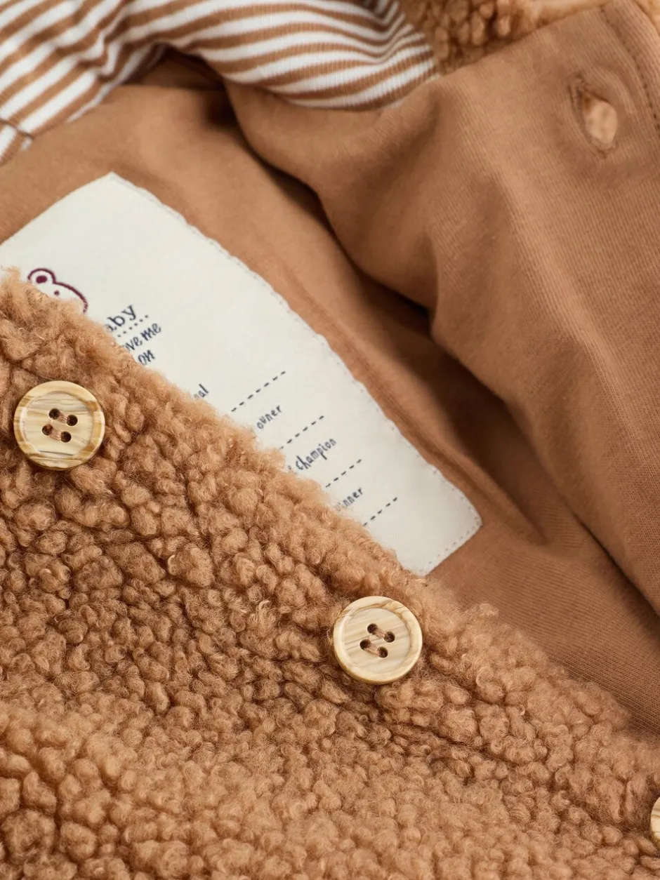 Jassen, Jacks En Kinderwagenpakjes|Jassen En Jacks*Next Bruin - Borg Baby Pramsuit Met capuchon
