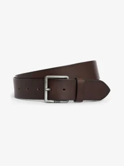 Riemen En Bretels|BOSS - Baxton leren riem Bruin