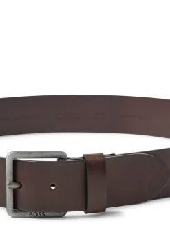 Riemen En Bretels|BOSS - Baxton leren riem Bruin
