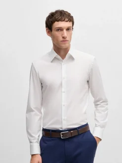 Riemen En Bretels|BOSS - Erman leren riem Bruin