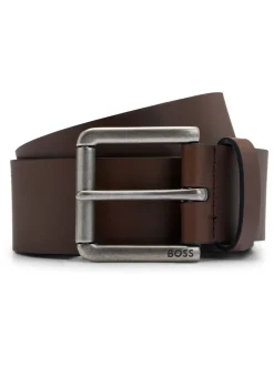 Riemen En Bretels|BOSS - Joris Leren Riem Bruin