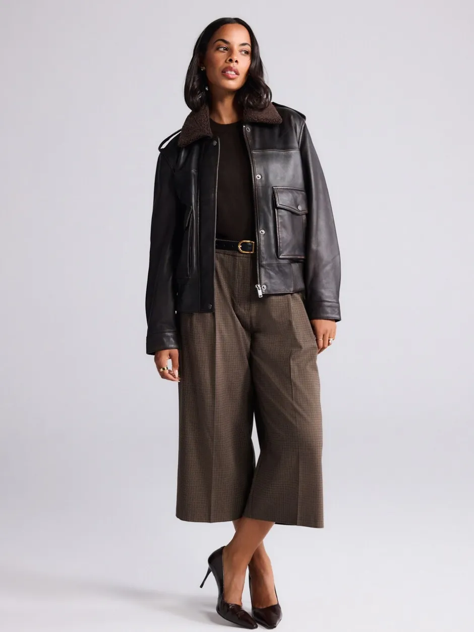 Broeken|Next Bruin - Checked Tailored Culottes