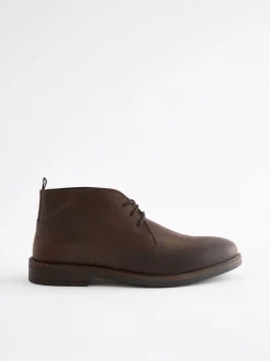 Boots|Next - Chukka-laarzen van gewaxt leer Bruin