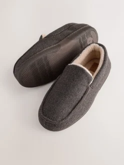 Pantoffels|Next - Closed Back Textured Slippers Bruin