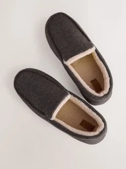 Pantoffels|Next - Closed Back Textured Slippers Bruin