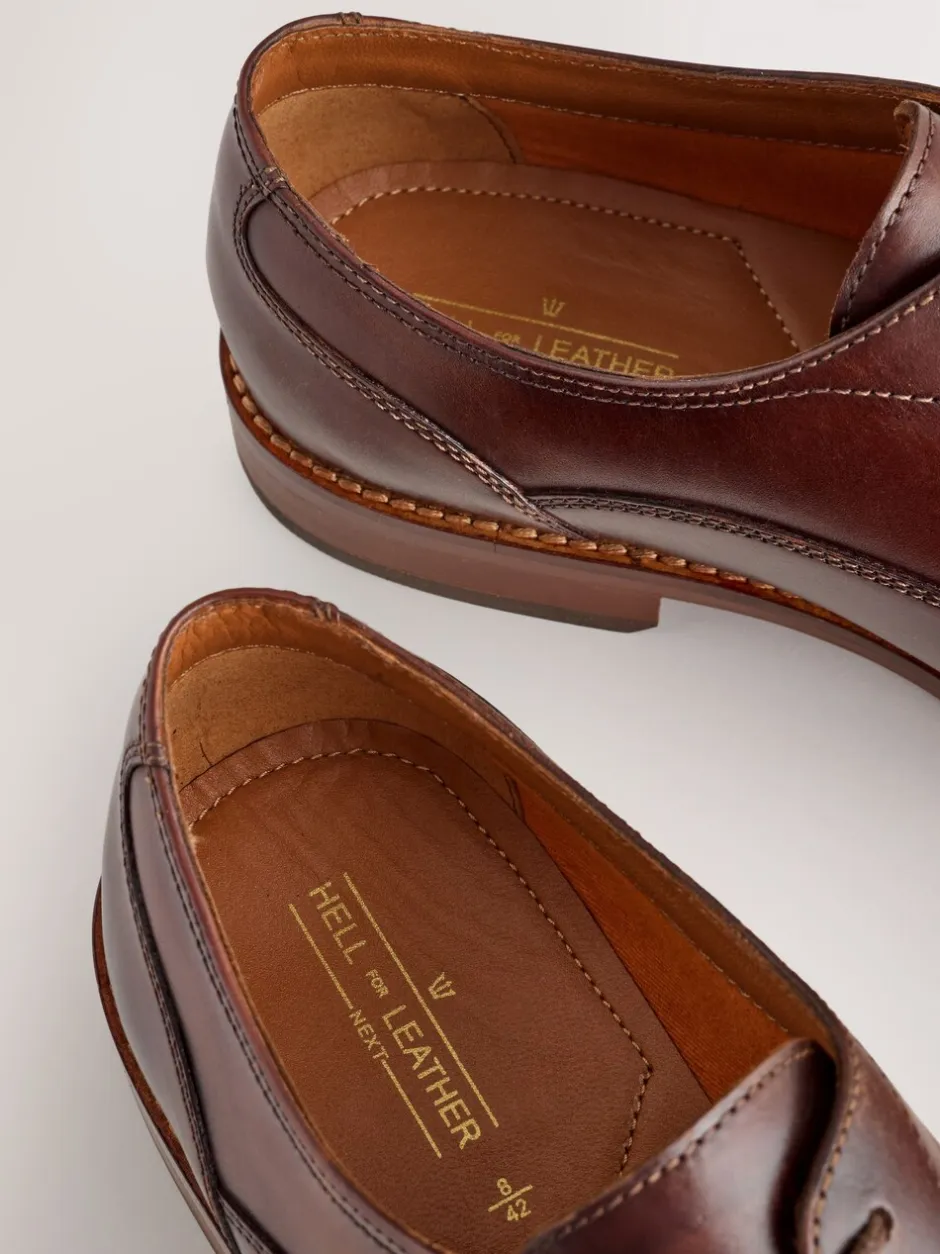 Formele Schoenen|Next - Contrast Sole Leather Oxford Toecap Shoes Bruin