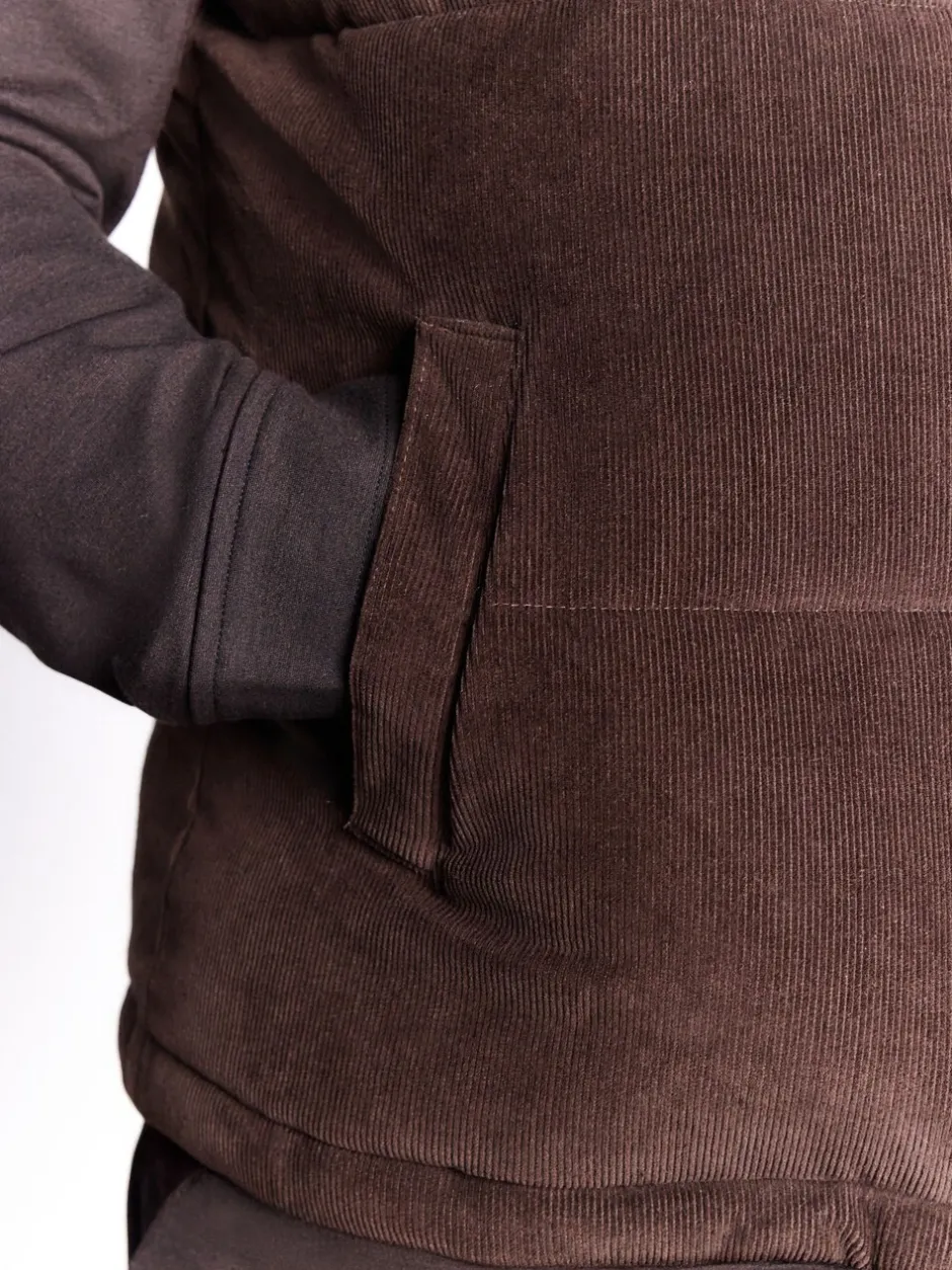 Jassen En Jacks|Next Bruin - Corduroy gewatteerde bodywarmer