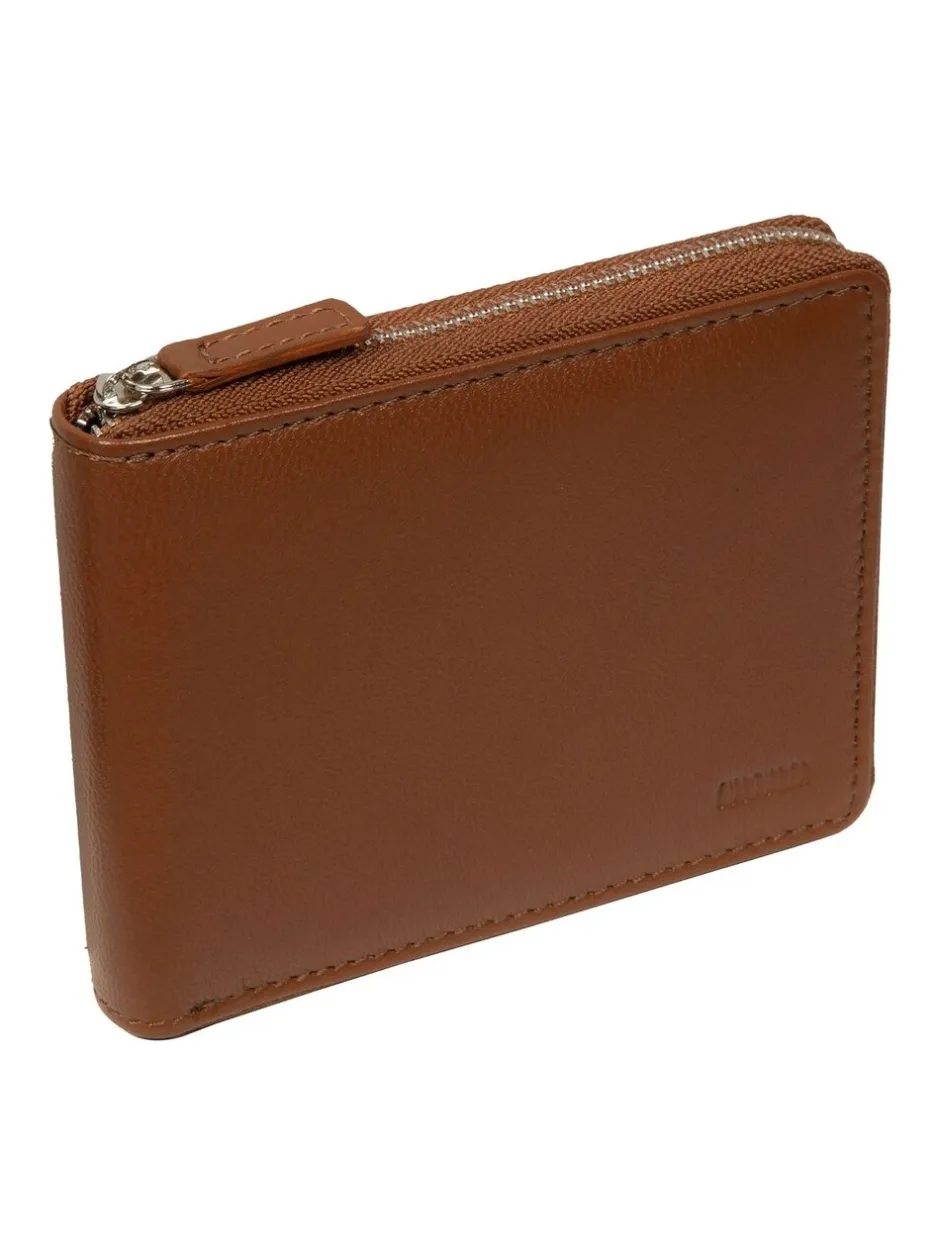 Portemonnees|Cultured London - 'James' Leather Wallet Bruin