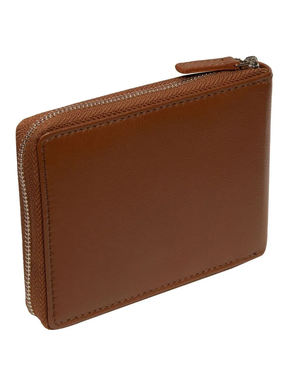 Portemonnees|Cultured London - 'James' Leather Wallet Bruin