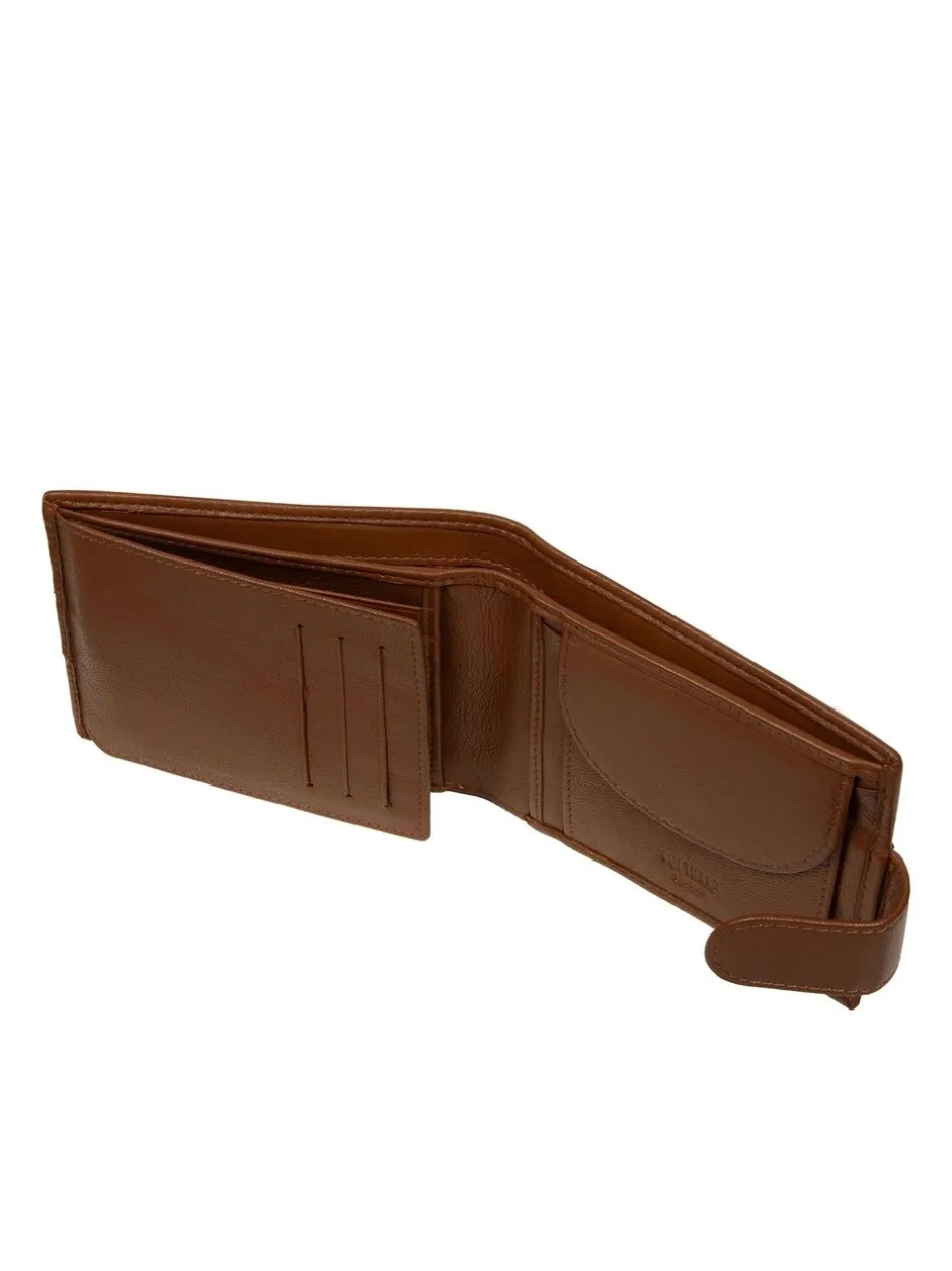 Portemonnees|Cultured London - 'Leo' Leather Wallet Bruin