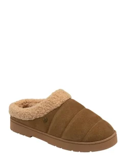 Pantoffels|Dunlop - Suede Mule Slippers Bruin
