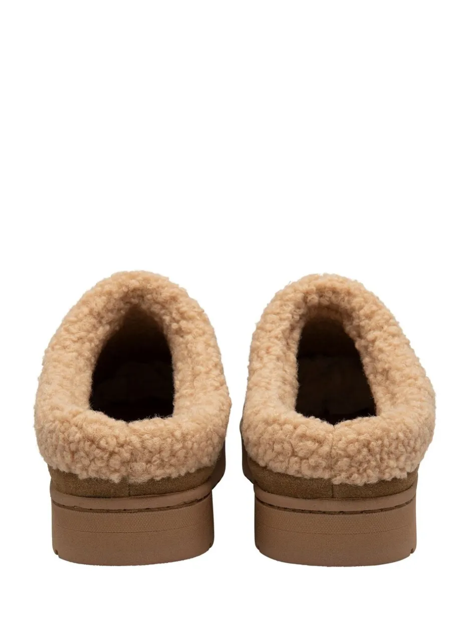 Pantoffels|Dunlop - Suede Mule Slippers Bruin
