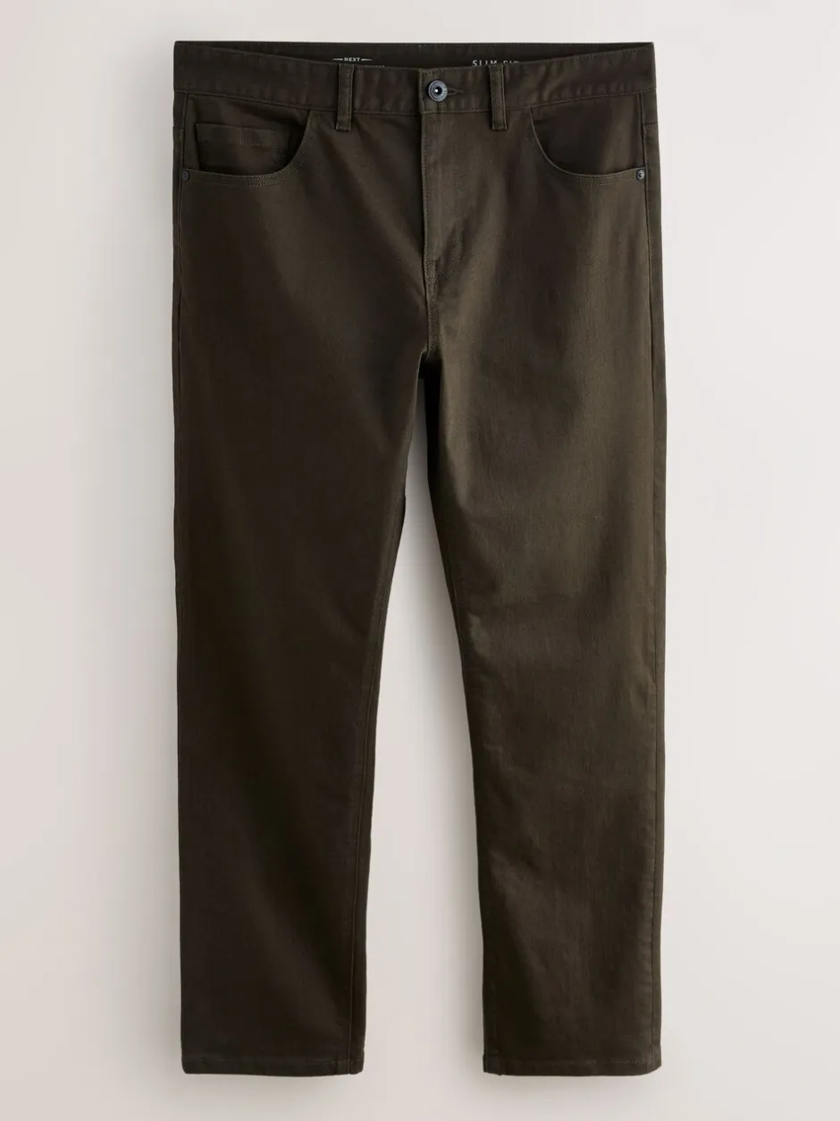 Jeans|Next Bruin - Enkele - Slim fit klassieke stretchy jeans