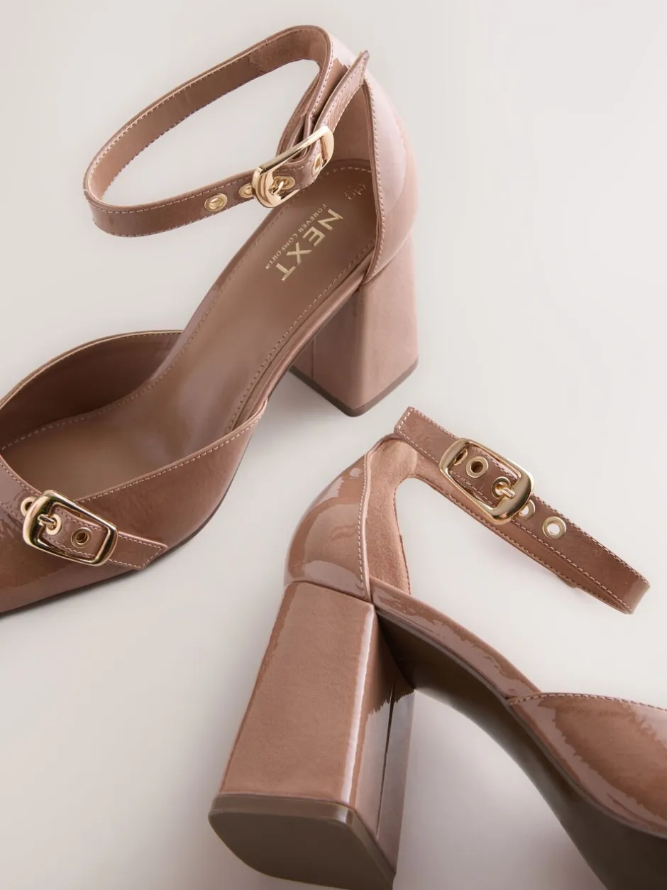 Schoenen Met Hakken|Next - Forever Comfort® Buckle Closed Toe Block Heels Bruin
