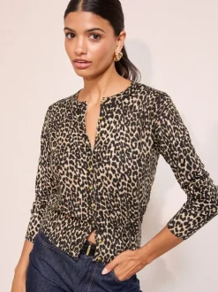 Gebreide Kleding|Friends Like These - Animal Dome Button Cardigan Bruin
