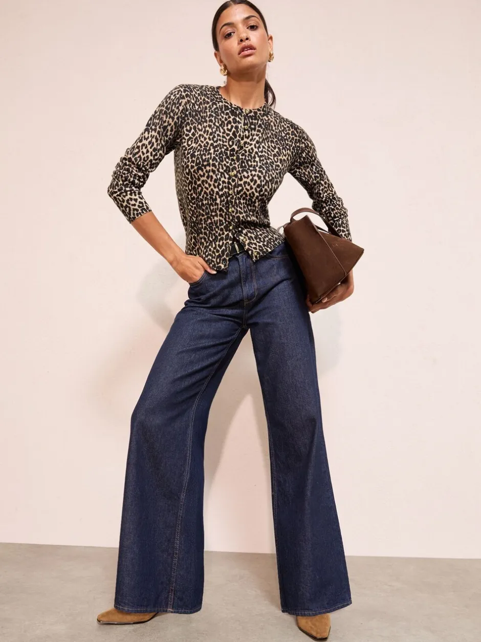 Gebreide Kleding|Friends Like These - Animal Dome Button Cardigan Bruin