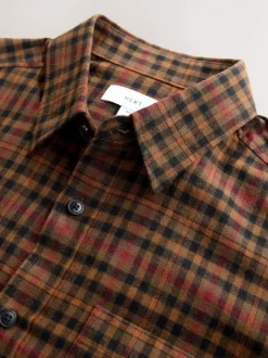 Shirts*Next Bruin - Geruit overhemd met lange mouwen