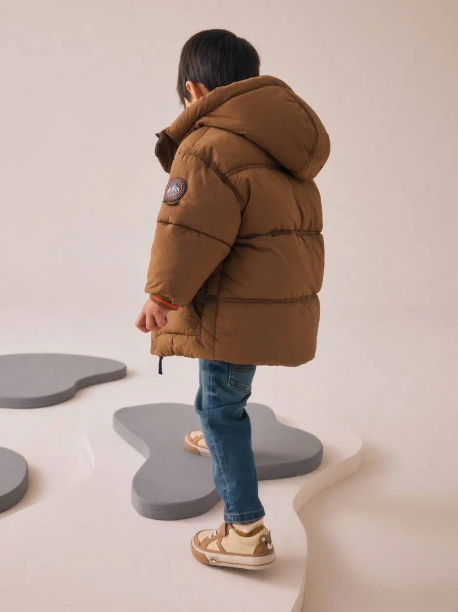 Schoolkleding|Jassen, Jacks En Kinderwagenpakjes|Next - Gewatteerde, regenbestendige jas met borgvoering (3mnd-7jr) Bruin