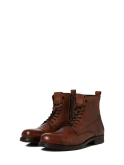 Boots|Formele Schoenen|JACK & JONES - leren laarzen Bruin