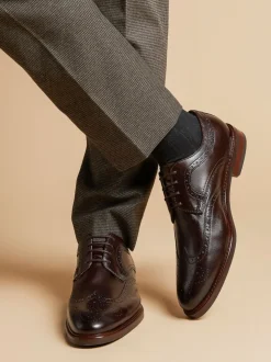 Formele Schoenen*Jones Bootmaker - Longwood suède derby-brogueschoenen Bruin