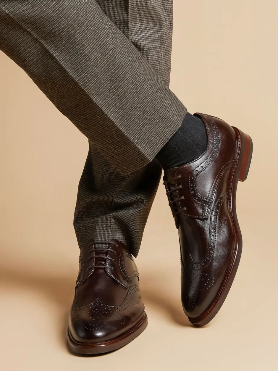 Formele Schoenen*Jones Bootmaker - Longwood suède derby-brogueschoenen Bruin