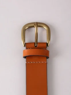 Ceintuurs|Lakeland Leather - - Leren sandaalriem met studs Bruin