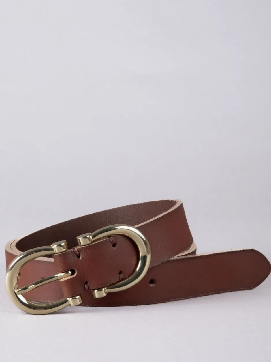 Ceintuurs|Lakeland Leather - Bowness Suède Riem met Dubbele Gesp Bruin