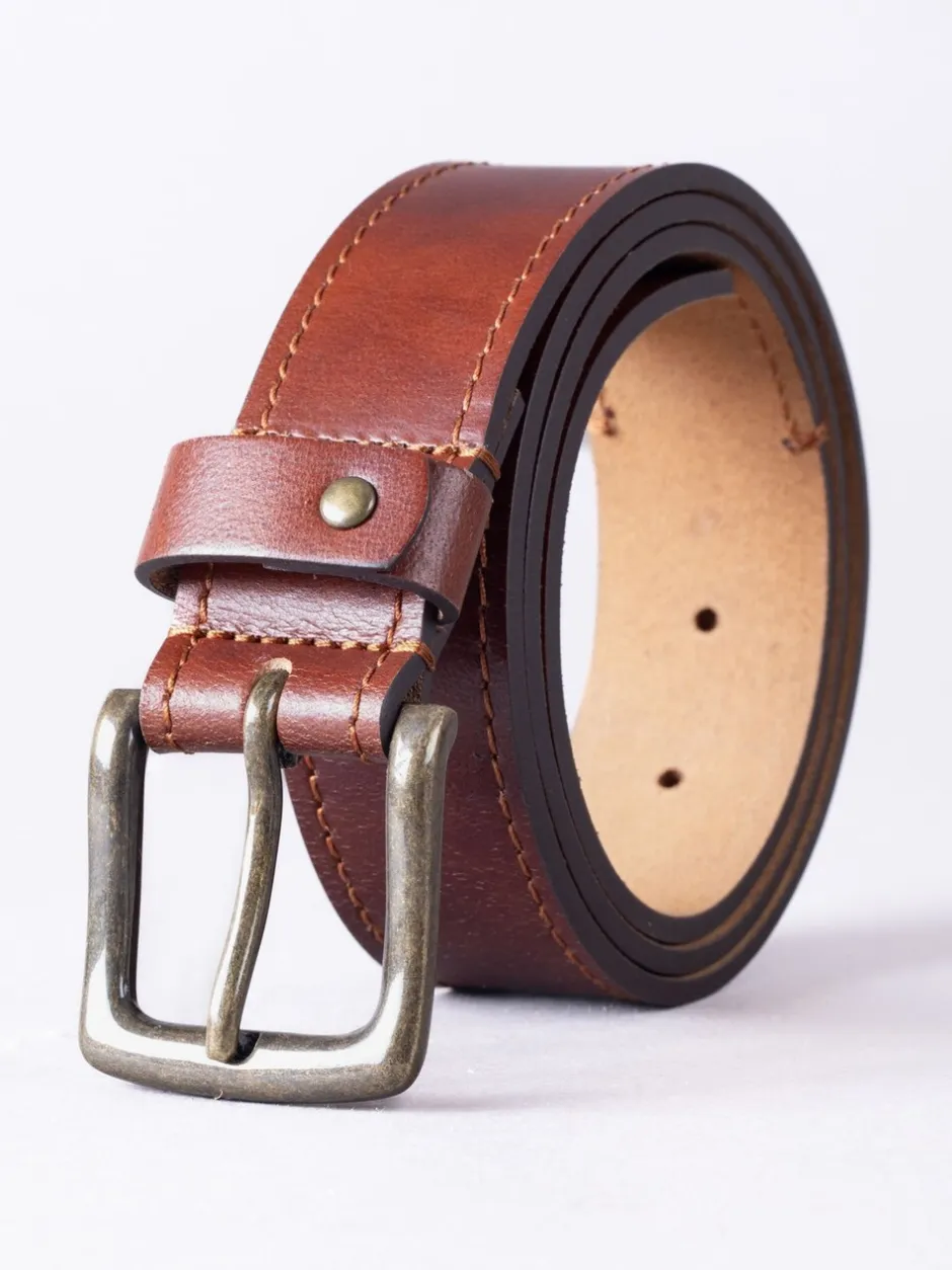 Riemen En Bretels|Lakeland Leather - Eskin Belt Bruin