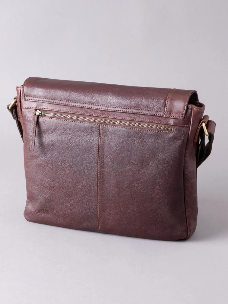 Tassen|Lakeland Leather - Grote Keswick Leren Messenger-tas Bruin