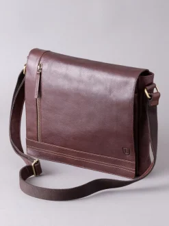 Tassen|Lakeland Leather - Grote Keswick Leren Messenger-tas Bruin