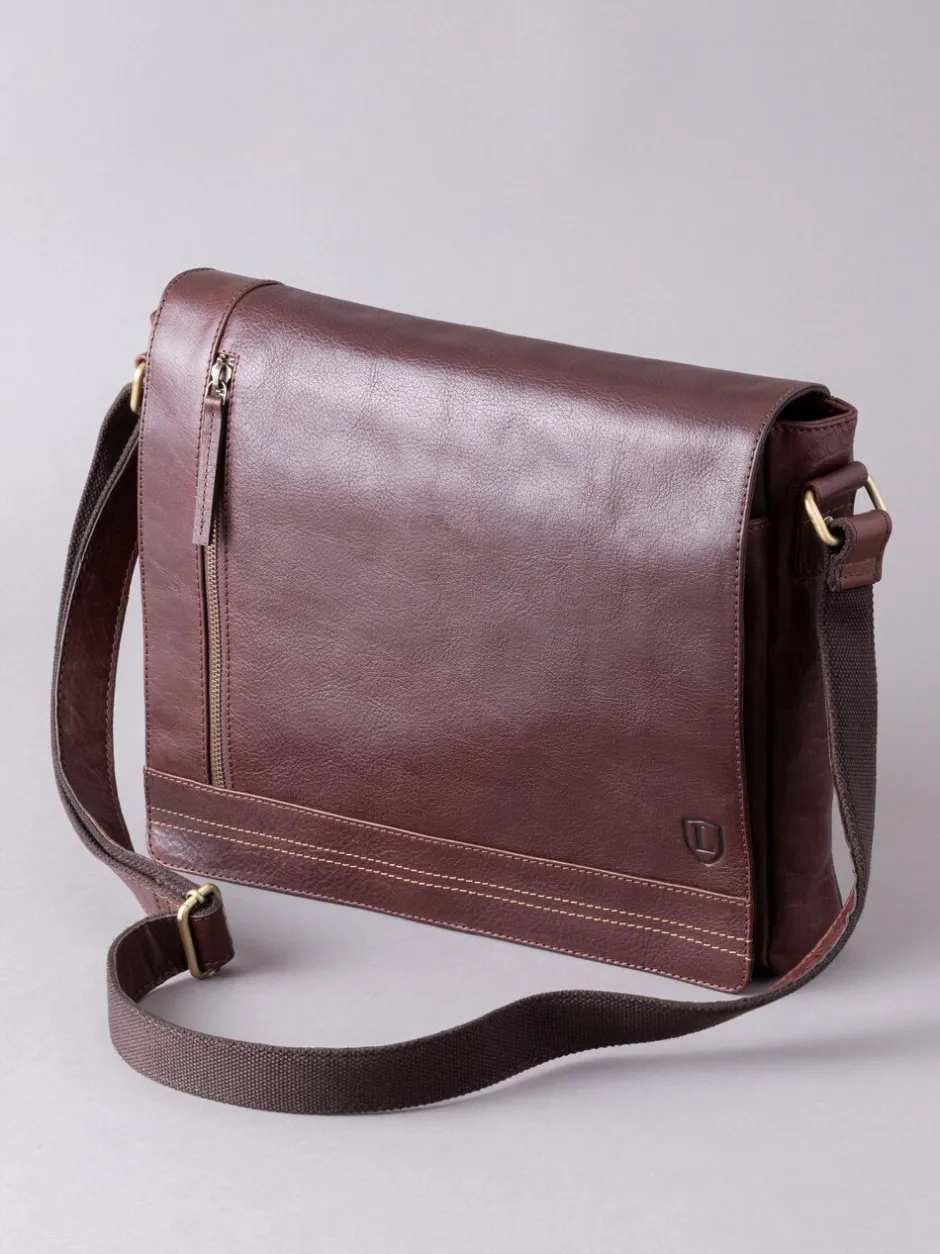 Tassen|Lakeland Leather - Grote Keswick Leren Messenger-tas Bruin