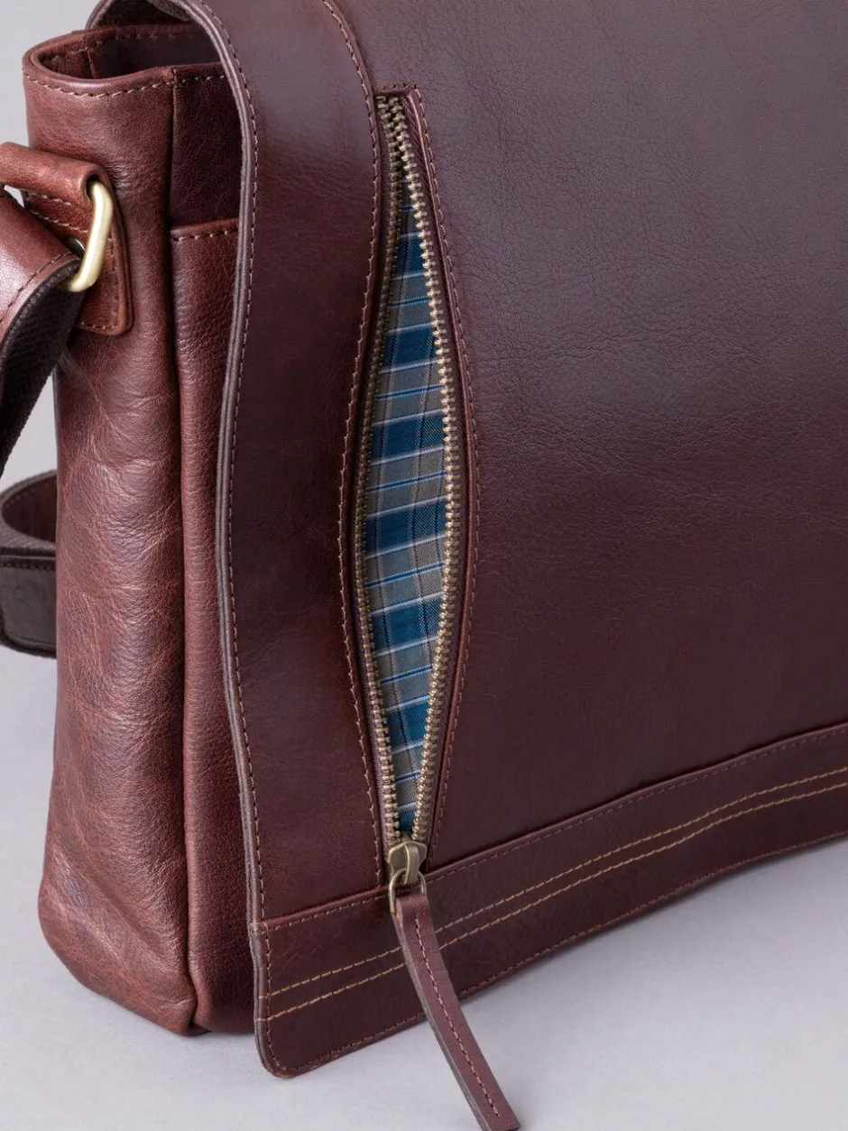 Tassen|Lakeland Leather - Grote Keswick Leren Messenger-tas Bruin