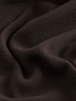 Poloshirts|Next - Lange mouwen - Polo met lange mouwen en wafeltextuur Bruin
