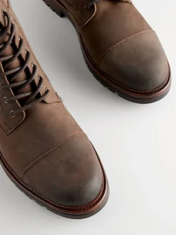 Boots|Next - Leather Toe Cap Zip Up Boots Bruin