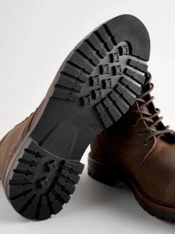 Boots|Next - Leather Toe Cap Zip Up Boots Bruin